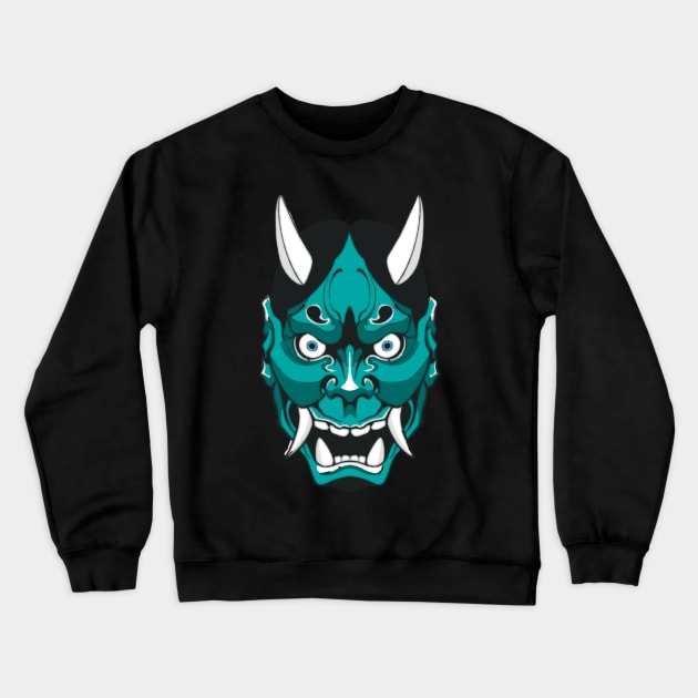 Blue Hannya Crewneck Sweatshirt by Ink.amaral